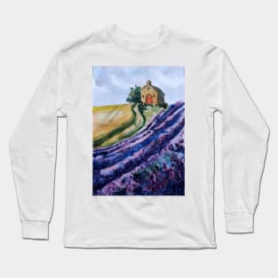 Watercolours Field of Lavenders Long Sleeve T-Shirt